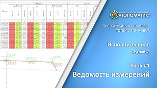 картинка: Исполнительная съемка. Урок #1.  Ведомость измерений.