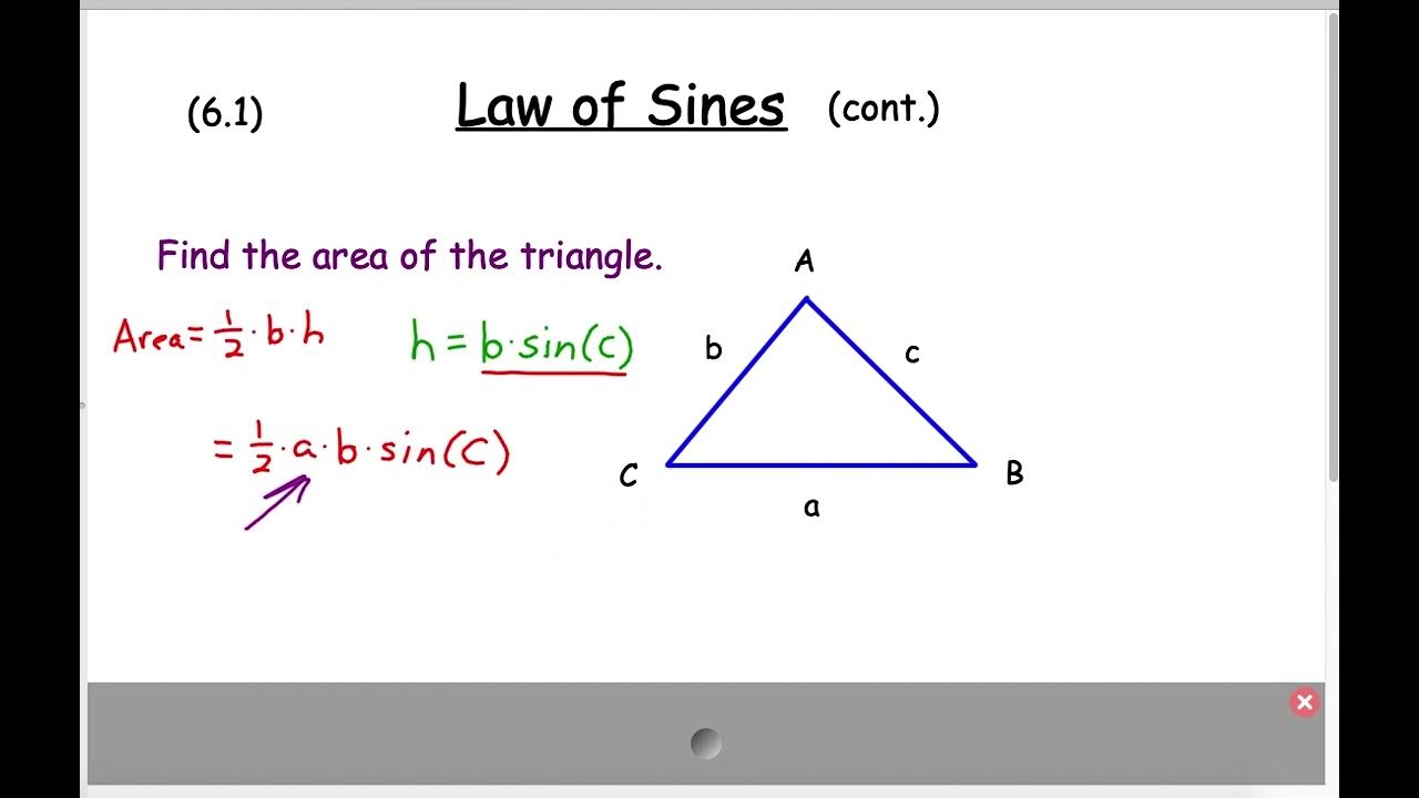 Precalc H unit 6 day02 area of triangle YouTube