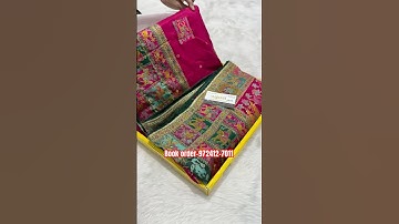 A very beautiful pure pasmina silk pink and green colour sarees #trending #youtube #instagram #new ￼