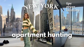 NYC APARTMENT HUNTING | touring 10 apartments | tips, prices \& building names in 2024