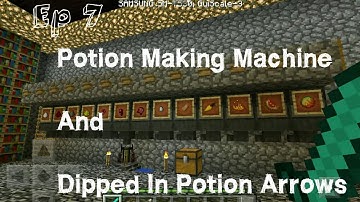 Minecraft : Pocket Edition Ep 7 | Potion Making Machine And Dipped In Potion Arrows Tutorial