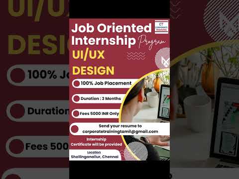 Internship Opportunity on UI/UX Design with 100% Placement @ 5000 Rs Fee Only