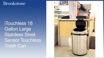 iTouchless 18 Gallon Large Stainless Steel Sensor Touchless Trash Can