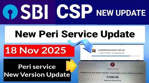 New Periservice Update || Sbi Csp New Update 2025