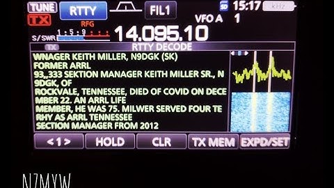 ARRL RTTY bulletin decoded on the Icom IC-7300!