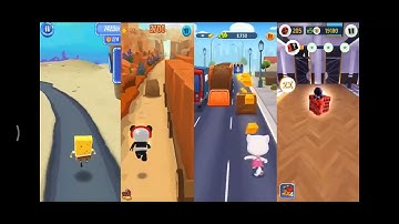 Talking Angela Gold Run vs Miraculous Ladybug vs Tag With Ryan vs Sponge On The Run Android Gameplay