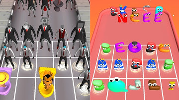 Merge Skibidi Toilet + Merge Alphabet Run, Alphabet Run, Number Lore ⭐ Max Level Gameplay