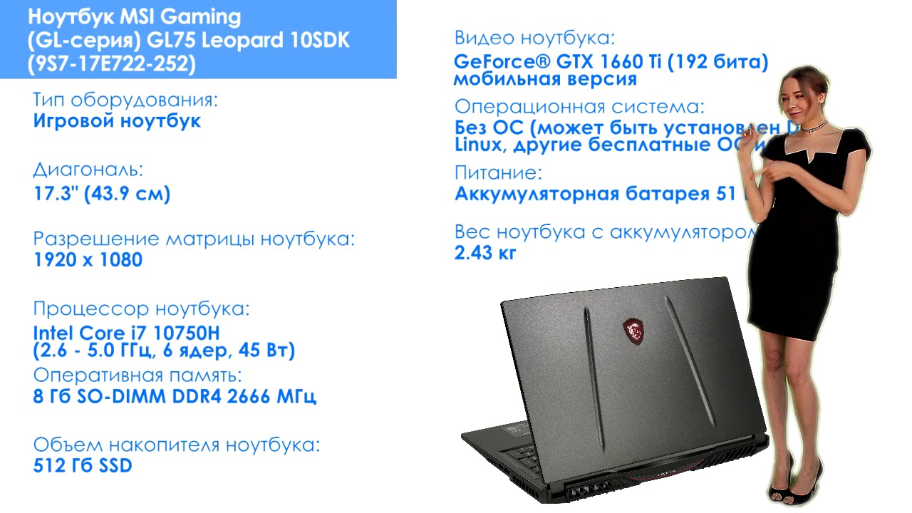 Купить Ноутбук Msi Gl75 Leopard 10sdk