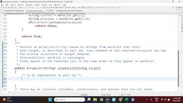 WordChecker FRQ part b AP Computer Science 2024