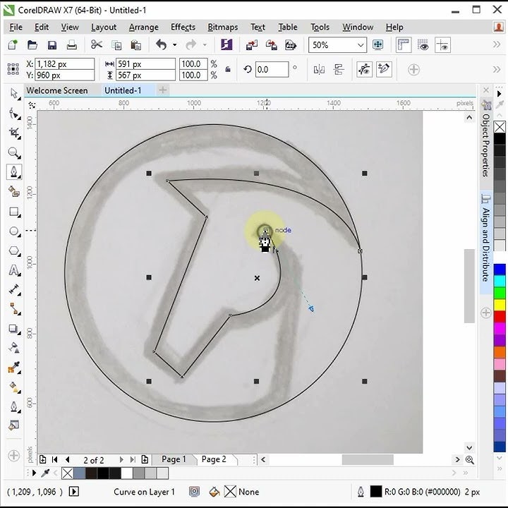 Cara membuat logo simple di Coreldraw. Simple Logo Drawing in Coreldraw.