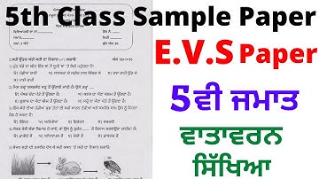PSEB 5th class EVS model Test paper I Sample Test Paper I Pre Board Paper Question & Answers I Board