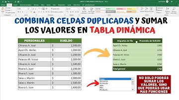 Como COMBINAR FILAS DUPLICADAS Y SUMAR LOS VALORES EN TABLA DINÁMICA en Excel
