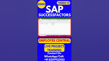 SAP SuccessFactors Employee Central Training Video 17 #sapsuccessfactorstraining #sapsuccessfactors