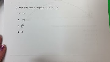 Algebra I STAAR 2019: Question 1: Slope From y=mx+b