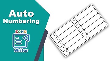how to insert auto numbering into table in Zoho Writer