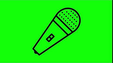 Animated  Mic Icon on Green Screen With Pop-up Sound