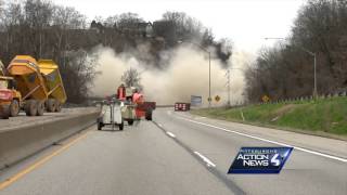 Greenfield Bridge implosion from the parkway