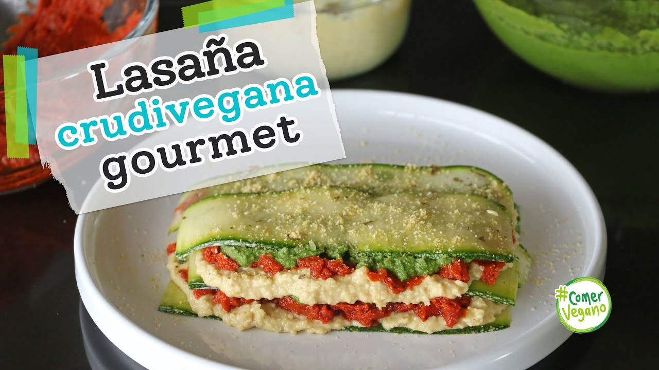 LASAÑA CRUDIVEGANA GOURMET | Con queso de nuez, tomate deshidratado y pesto de lenteja germinada...