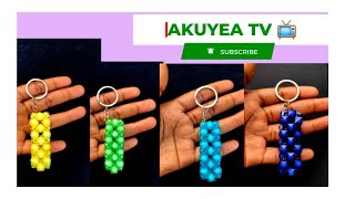 How to make a  BEADED KEYCHAIN//DIY Beaded Keyholder