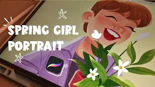Drawing a Soft Cartoon Girl | A Portrait Inspired by Spring screenshot 5