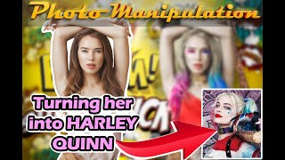 Turning her into Harley Quinn- Photo Manipulation screenshot 5
