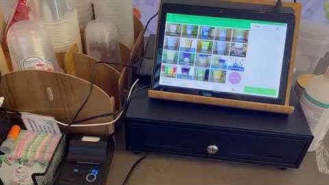 Mini Label Maker printing real-time sales labels directly from Loyverse POS app for Tea shop/Cafes