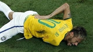 Neymar out of World Cup 2014 ! fractures vertebrae  Horror Foul | WM-Aus: Wirbelbruch bei Neymar | screenshot 5