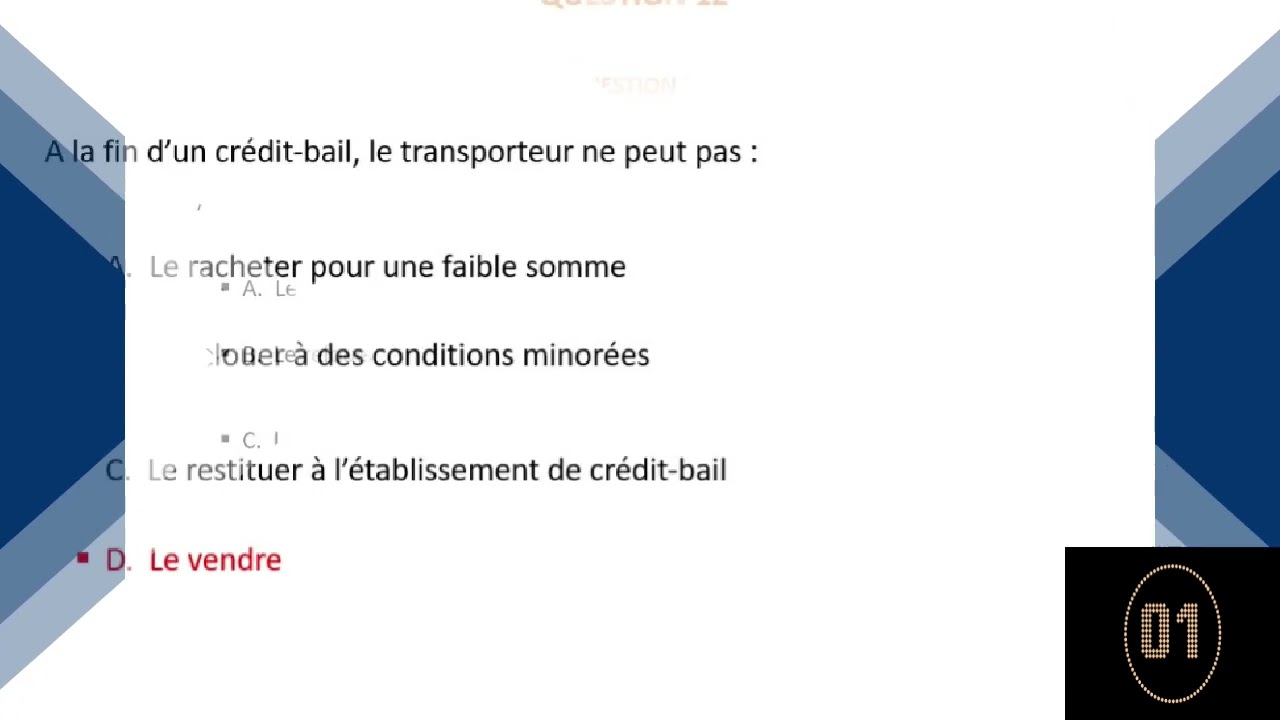 examen capacité transport marchandises 3 (QCM)