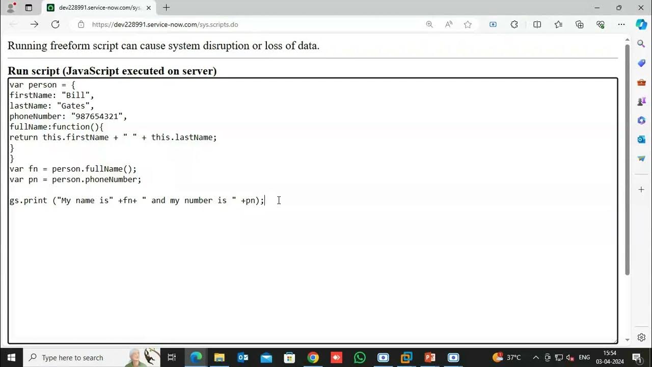 JavaScript's OBJECTS in ServiceNow part-2 - YouTube