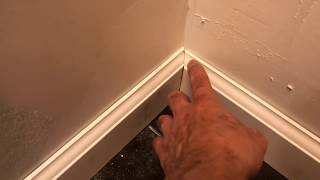 How to cut and install wall baseboard trim 45° cuts How to cut and install wall baseboard trim 45° cuts