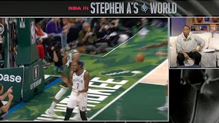 Stephen A. is ANIMATED after Kevin Durant receives a tech for clapping at a ref  👀