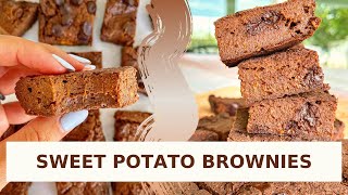 FUDGY SWEET POTATO BROWNIES | vegan + gluten free + sugar free + grain free