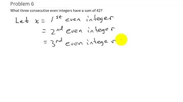Consecutive Even Integers Word Problem