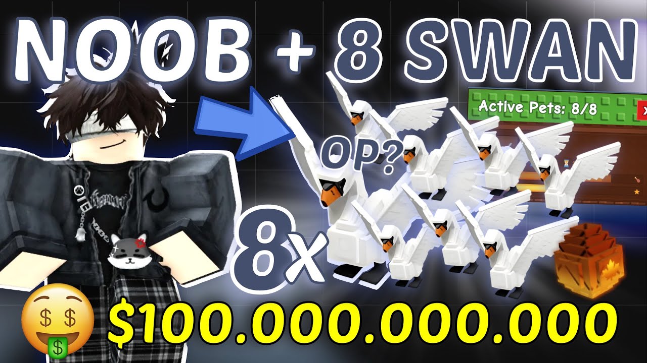 Noob Ke Pro Pake 8 SWAN di Grow a Garden!