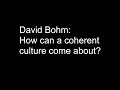 David Bohm: How can a coherent culture come about?