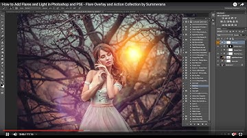 How to Add Flares and Light in Photoshop and PSE - Flare Overlay and Action Collection by Summerana