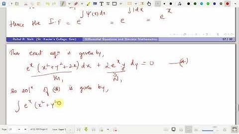 Lec9b: Non exact equation Mdx+Ndy=0, Rule IV