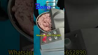 USA Customer test cut chicken meat by Bowl cutter & Bowl chopper --Baiyu Factory cook resturant