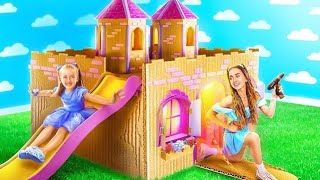 Eu e Candy Construímos uma Casinha de Papelão! Surpreendendo Minha Irmãzinha com um Castelo Secreto!