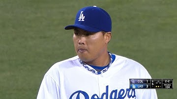 COL@LAD: Ryu fans six, lets up one run on three hits