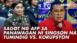 AFP, sumagot sa panawagan ni Chavit Singson kay Gen. Romeo Brawner na tumindig vs. korupsyon