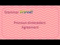 Pronoun Antecedent Agreement Quiz
