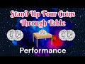Stand up coins through the table from rubinstein coin magic