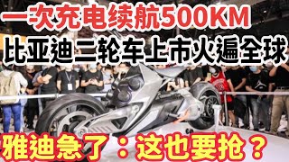 一次充电续航500KM，比亚迪二轮车上市火遍全球，雅迪急了：这也要抢