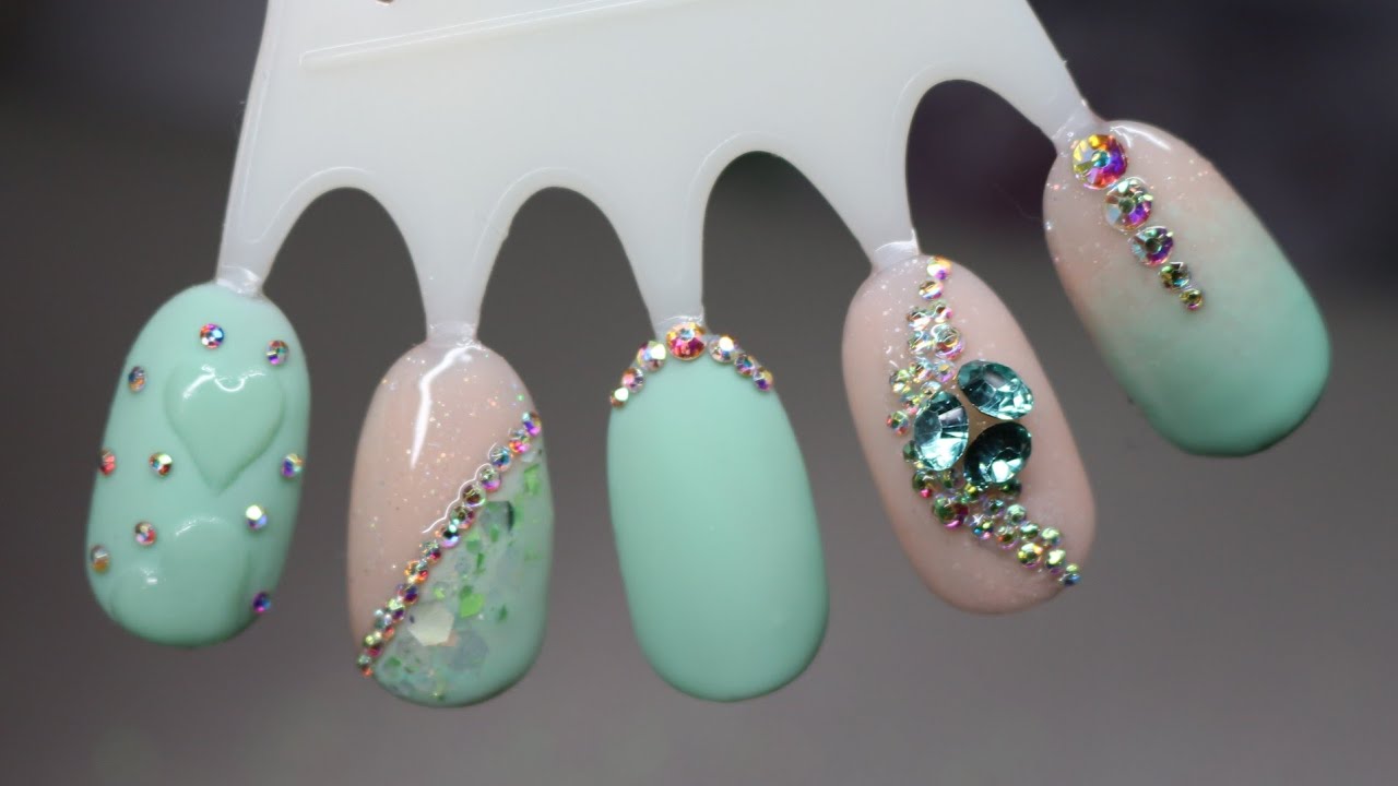 Design Nail Art 2020 ! Diseño de uñas con piedras! - YouTube