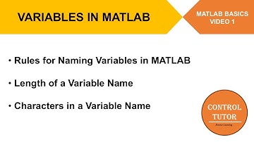 Variables in MATLAB | Video 1 | Thumb Rules of Variable Definition in MATLAB
