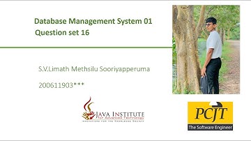 Question Set 16 | Database Management System | Java Institute