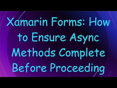 Xamarin Forms: How