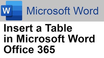 ✔️ Microsoft Word - How to Insert a Table - Format a Table - Office 365
