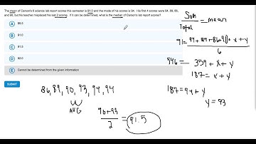 ACT Math Practice: Example #1 (Mean,Median,Mode)